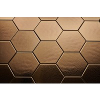 Wandtegel Hexagon Onda Goud 15x17