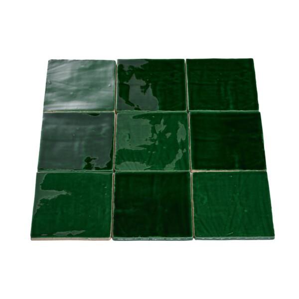 Wandtegel Handvorm Groen Mix 13x13