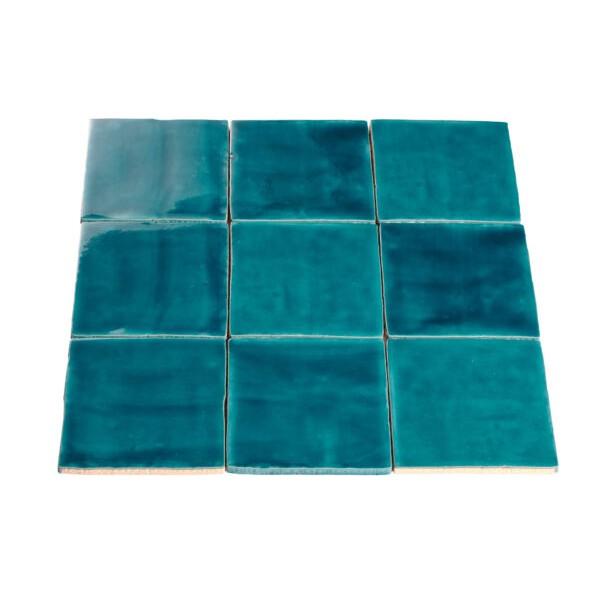 Wandtegel Handvorm Petrol Blauw 13x13