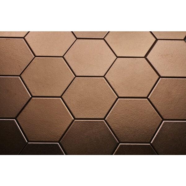 Wandtegel Hexagon Onda Aged Bronze